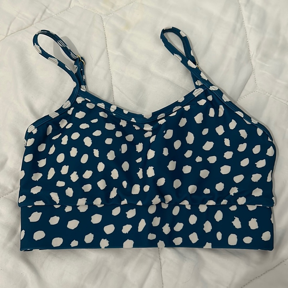 Women’s Lime Ricki Indigo Dot Swim Top Size XS NWT